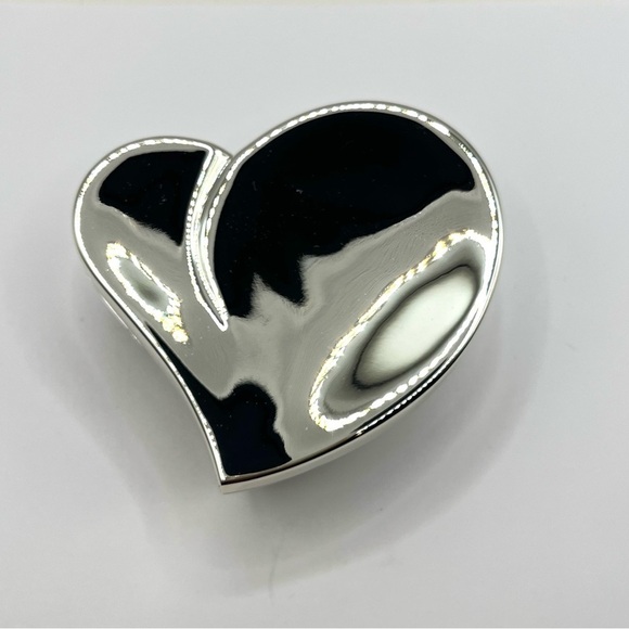 Jewlery Box Trinket Silver  Safekeeper™ Silvertone Sculpted  Heart ❤️ Box - Picture 5 of 12
